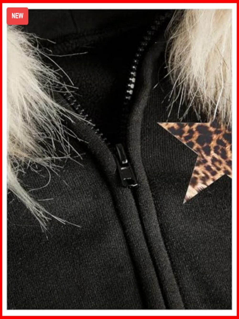 Faux Fur Zip Up Hoodie Jacket Long Sleeve Sweatshirt - Picture 2 of 6